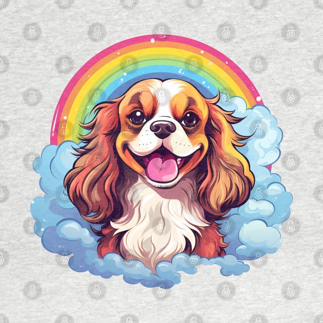 Cute Cavalier King Charles Spaniel Rainbow Cloud Dog by Sports Stars ⭐⭐⭐⭐⭐